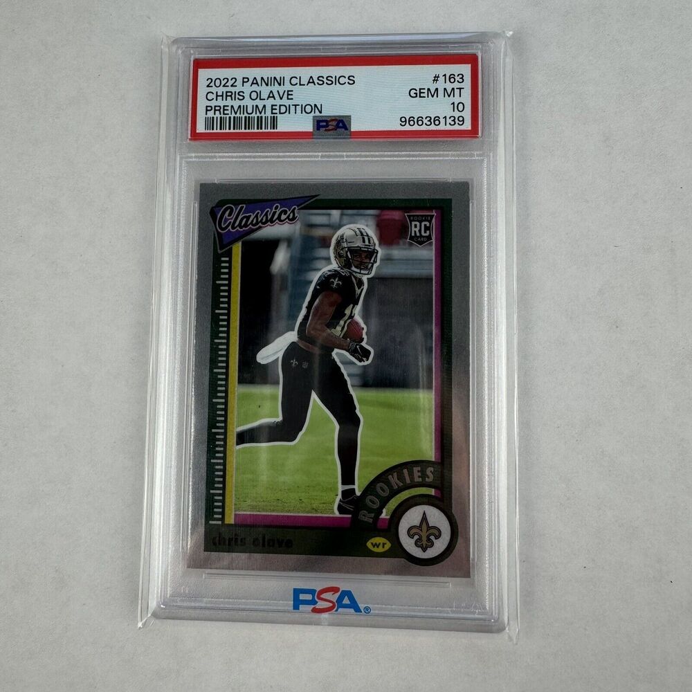 Chris Olave 2022 Panini Classics Premium Edition PSA Gem Mint 10 RC Rookie #163